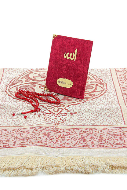 Luxury Velvet Muslim Prayer Gift Set | Prayer Rug (Sajadah)  | Tasbih | Yaseen Book - Ihvan