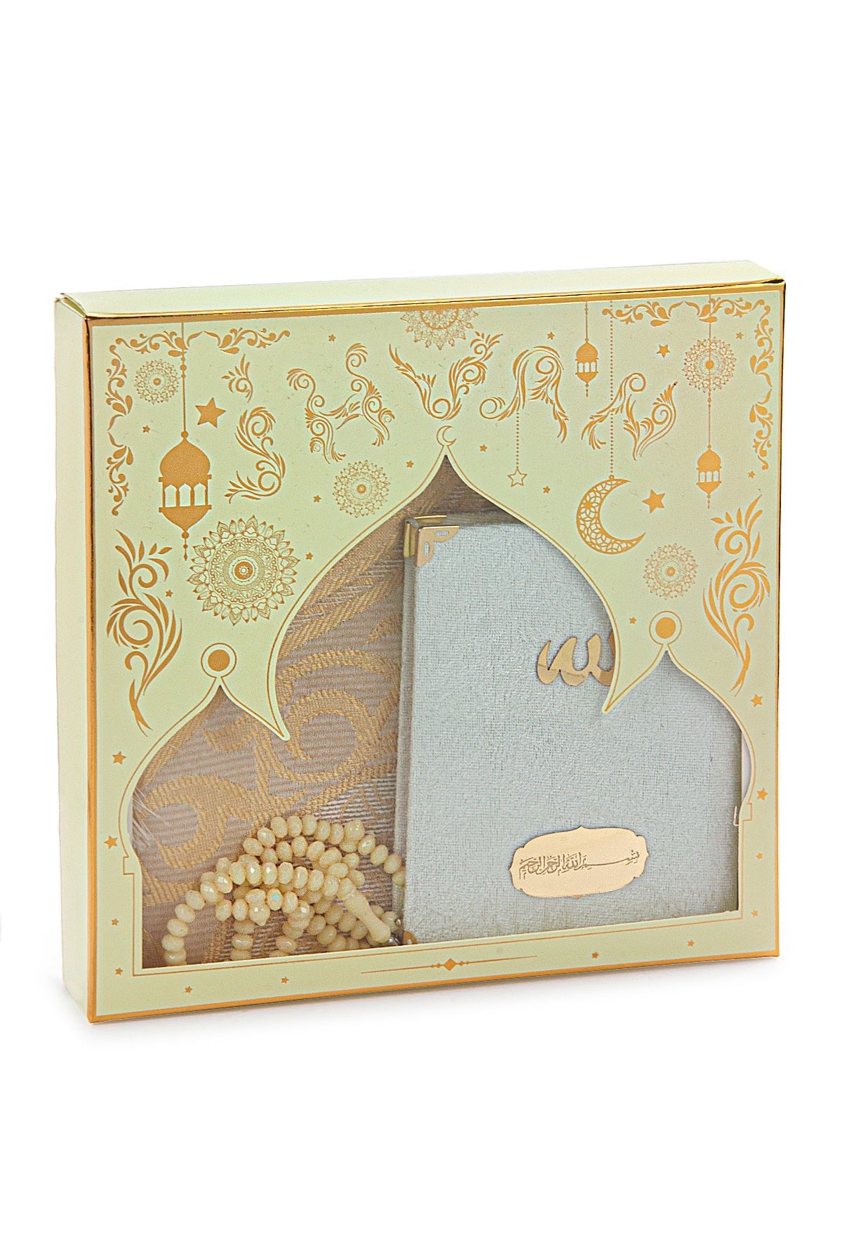 Luxury Velvet Muslim Prayer Gift Set | Prayer Rug (Sajadah)  | Tasbih | Yaseen Book  -  Ihvan