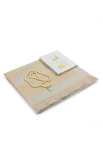 Luxury Velvet Muslim Prayer Gift Set | Prayer Rug (Sajadah)  | Tasbih | Yaseen Book  -  Ihvan