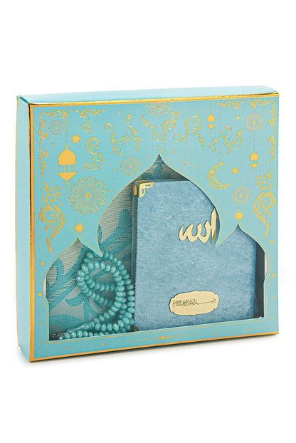Luxury Velvet Muslim Prayer Gift Set | Prayer Rug (Sajadah)  | Tasbih | Yaseen Book  -  Ihvan