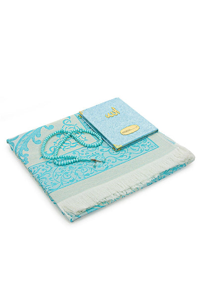 Luxury Velvet Muslim Prayer Gift Set | Prayer Rug (Sajadah)  | Tasbih | Yaseen Book  -  Ihvan