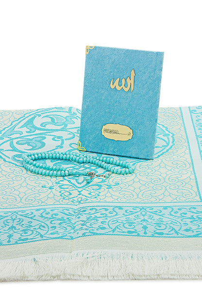 Luxury Velvet Muslim Prayer Gift Set | Prayer Rug (Sajadah)  | Tasbih | Yaseen Book  -  Ihvan