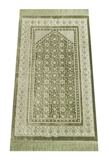Soft Plush Velvet Muslim Prayer Rug (Sajadah | Janamaz | Salah Mat) - Ihvan
