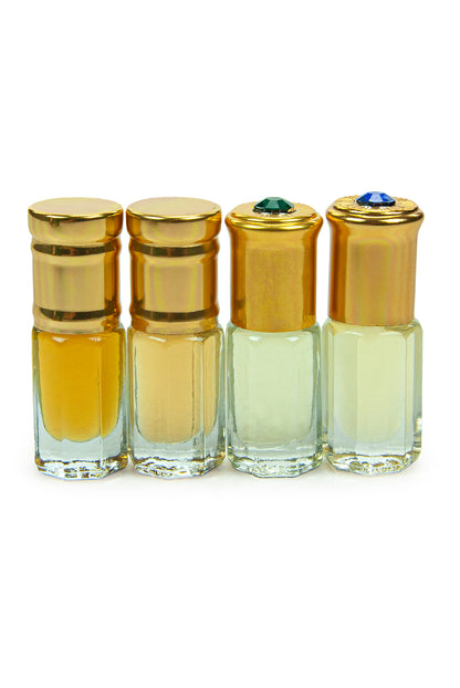 4-Piece Islamic Essence Set | Uhud, Kaaba, Ravza & Al Aqsa Fragrance | Alcohol-Free Slim Attar Roll-Ons - Ihvan