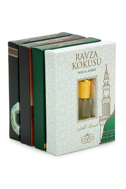 4-Piece Islamic Essence Set | Uhud, Kaaba, Ravza & Al Aqsa Fragrance | Alcohol-Free Slim Attar Roll-Ons - Ihvan