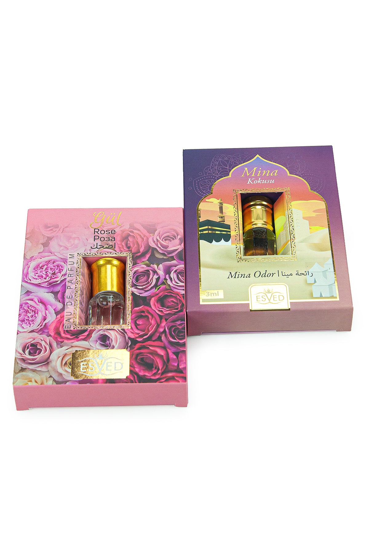 Mina & Rose Islamic Essences | For Personal Use, Prayer Rugs & Gifting | Alcohol-Free Attar Fragrance Set with Slim Roll-Ons - Ihvan