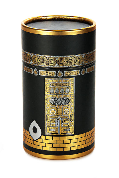 Lightweight Black Muslim Prayer Rug Set (Sajadah | Tasbih | Kaaba Cylinder Box) - Ihvan