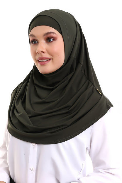 One-Piece Ready-to-Wear Hijab with Inner Bonnet | Full Coverage Islamic Headscarf for Women - Ihvan