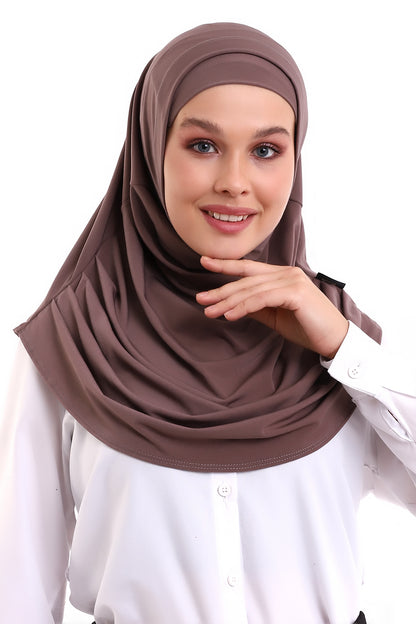 One-Piece Ready-to-Wear Hijab with Inner Bonnet | Full Coverage Islamic Headscarf for Women - Ihvan