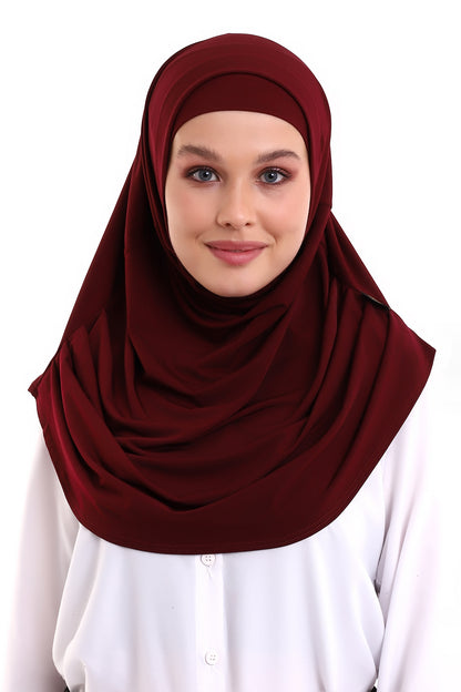 One-Piece Ready-to-Wear Hijab with Inner Bonnet | Full Coverage Islamic Headscarf for Women - Ihvan