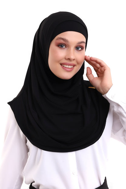 One-Piece Ready-to-Wear Hijab with Inner Bonnet | Full Coverage Islamic Headscarf for Women - Ihvan