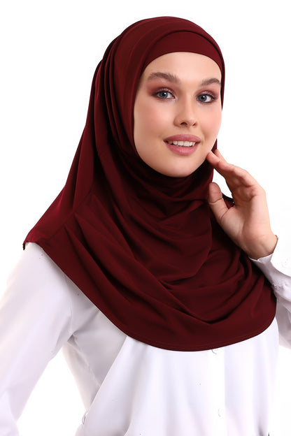 One-Piece Ready-to-Wear Hijab with Inner Bonnet | Full Coverage Islamic Headscarf for Women - Ihvan
