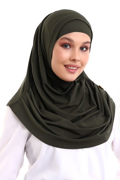 One-Piece Ready-to-Wear Hijab with Inner Bonnet | Full Coverage Islamic Headscarf for Women - Ihvan