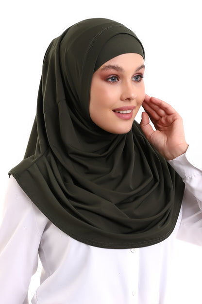 One-Piece Ready-to-Wear Hijab with Inner Bonnet | Full Coverage Islamic Headscarf for Women - Ihvan