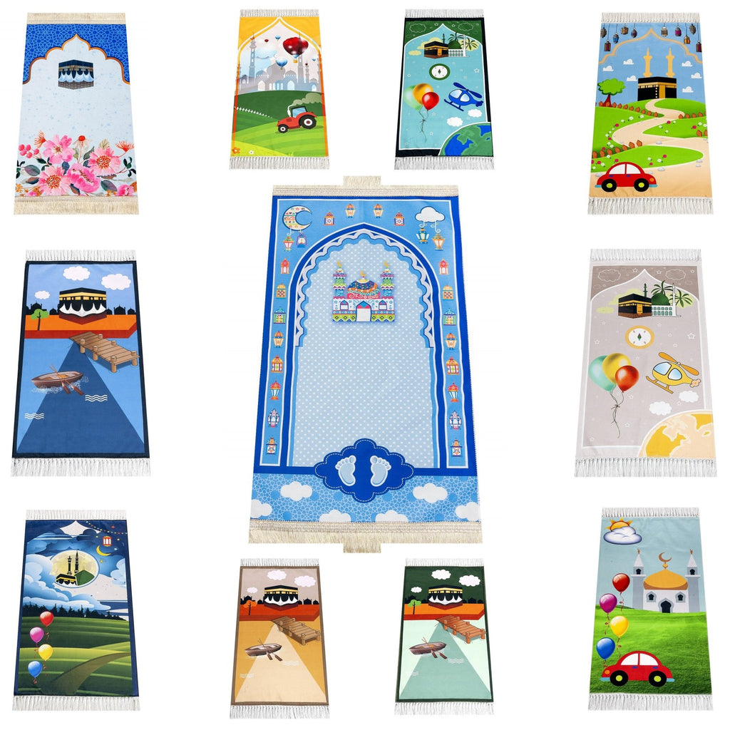 Luxury Small Muslim Prayer Rug for Boys (Sajadah | Janamaz | Salah Mat) - Ihvan
