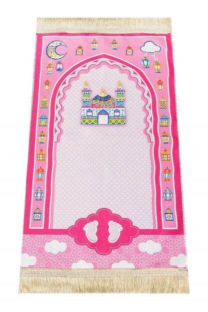 Luxury Small Muslim Prayer Rug for Girls (Sajadah | Janamaz | Salah Mat) - Ihvan