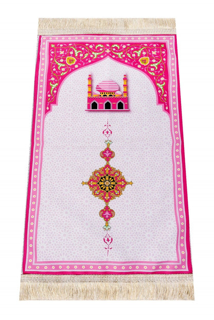 Luxury Small Muslim Prayer Rug for Girls (Sajadah | Janamaz | Salah Mat) - Ihvan
