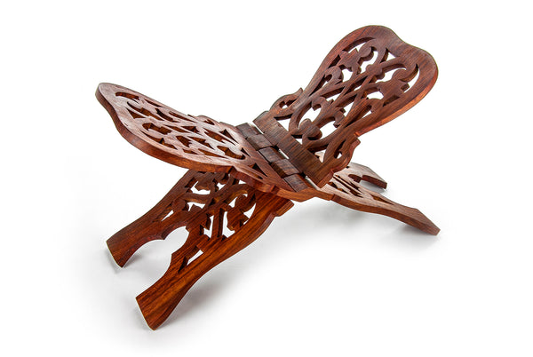 Traditional Look Carved Wooden Holy Quran and Bible Book Holder Stand, Decorative Islamic Gift - ihvan