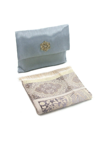 Elegant Travel Prayer Rug Set (Sajadah | Tasbih | Pouch Bag ) - Ihvan