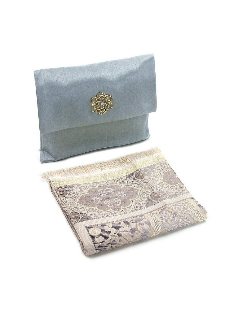 Elegant Travel Prayer Rug Set (Sajadah | Tasbih | Pouch Bag ) - Ihvan