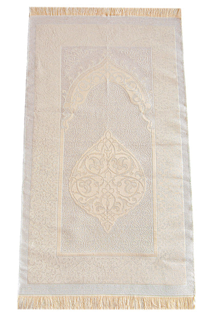 White Islamic Prayer Gift Set | Holy Quran, Prayer Rug, Erasable Pen & Prayer Accessories - Ihvan