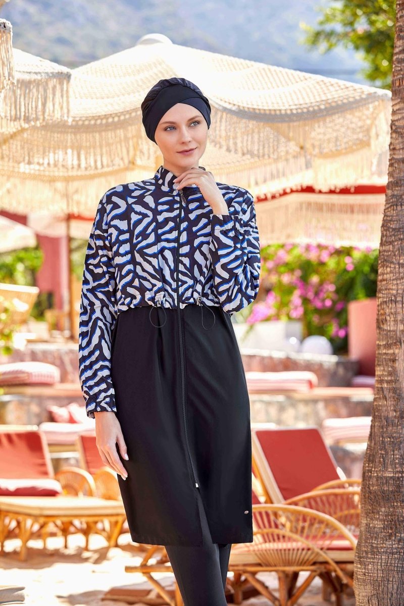 Adasea 1403 Crop Detail Full Coverage Hijab Swimsuit - ihvan
