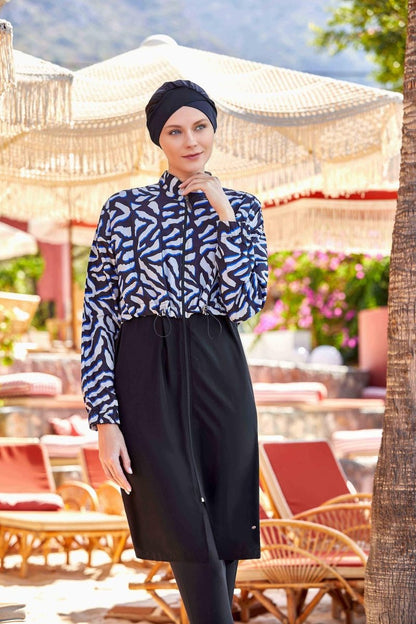 Adasea 1403 Crop Detail Full Coverage Hijab Swimsuit - ihvan