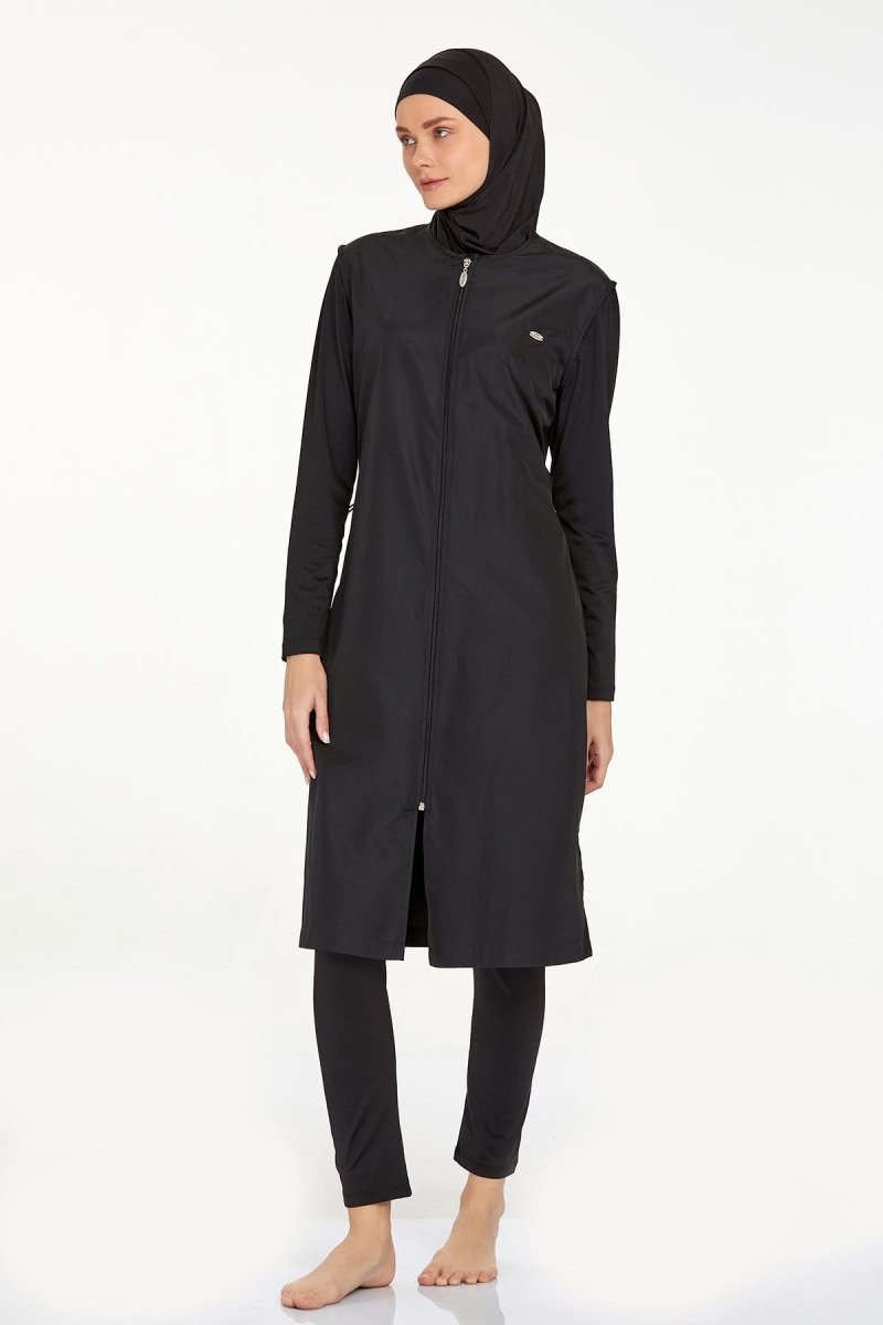 Adasea Full Coverage Hijab Swimsuit 1250 - 24 Black - ihvan