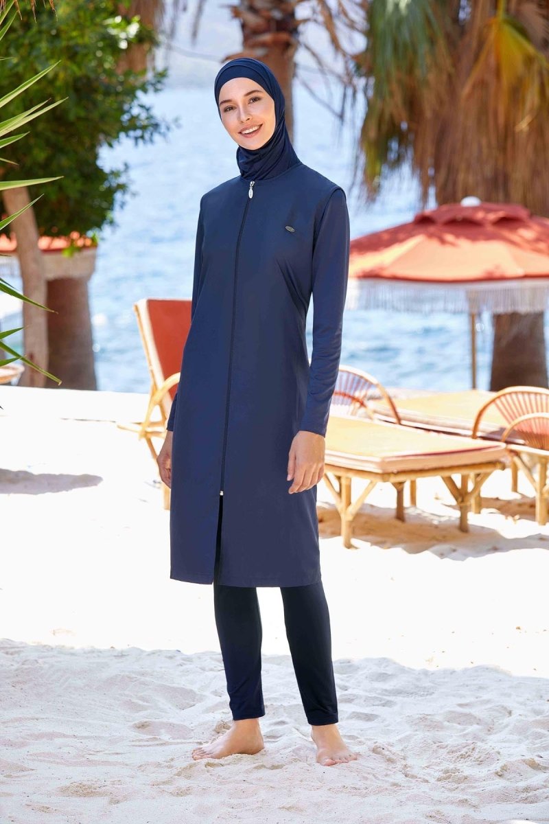 Adasea Full Coverage Hijab Swimsuit 1250 - 24 Dark Navy - ihvan