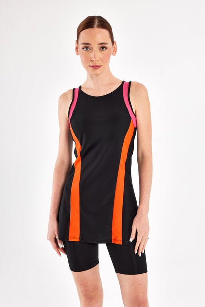 Adasea Mia Sleeveless Semi-Covered Burkini 1617-25 Black - ihvan