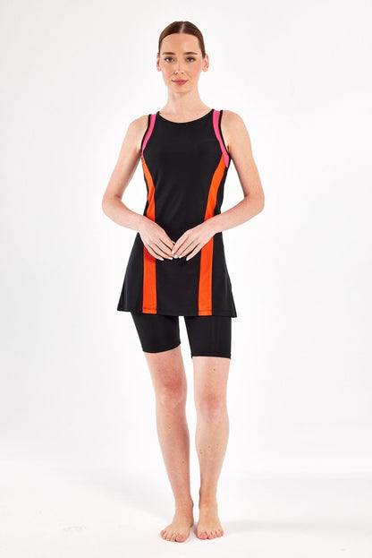 Adasea Mia Sleeveless Semi-Covered Burkini 1617-25 Black - ihvan