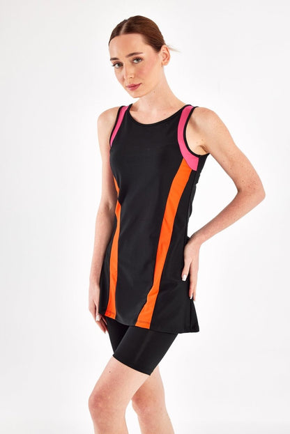 Adasea Mia Sleeveless Semi-Covered Burkini 1617-25 Black - ihvan