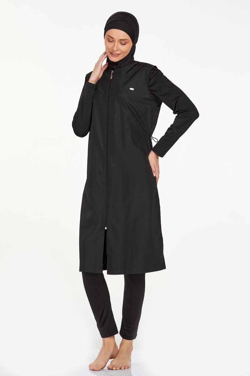 Adasea Plus Size Full Coverage Hijab Swimsuit 1250 - 24 Black - ihvan