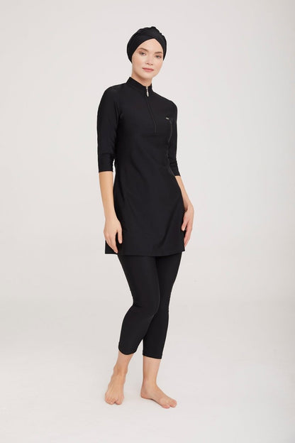 Adasea Truvakar Plus Size Full Coverage Hijab Swimsuit 3400 - 24 Black - ihvan