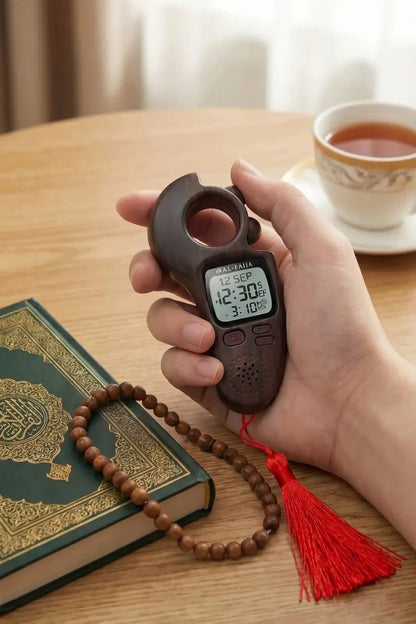 Al-Fajia Digital Dhikr Counter with Adhan, Prayer Times & Qibla Direction - ihvan