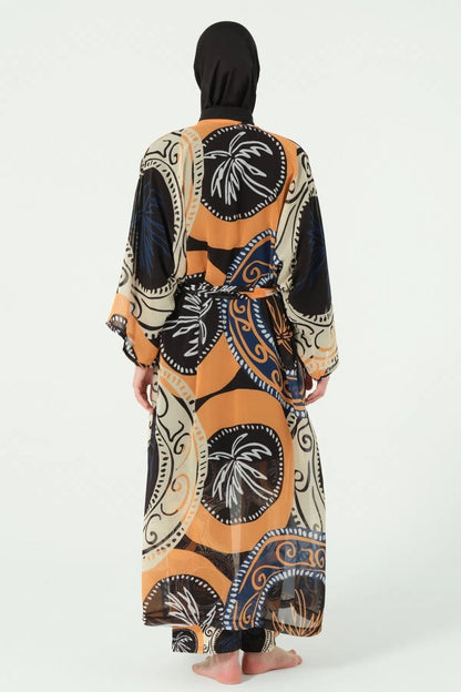 Alfasa Adara Full Length Chiffon Pareo with Belt 7156 - 25 Black - ihvan