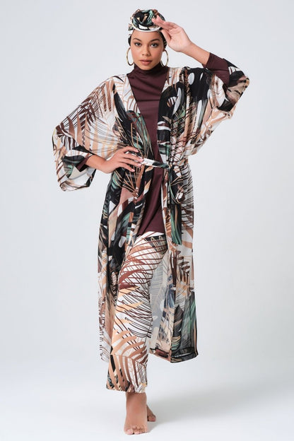 Alfasa Amazon Patterned Belted Pareo 7031 Green - ihvan