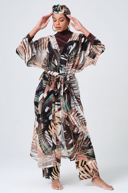 Alfasa Amazon Patterned Belted Pareo 7031 Green - ihvan