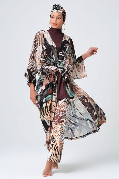 Alfasa Amazon Patterned Belted Pareo 7031 Green - ihvan