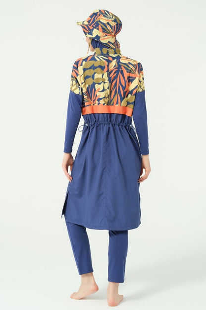 Alfasa Crop - Look Full Coverage Hijab Swimsuit 25315 - 26 - Navy Blue - ihvan