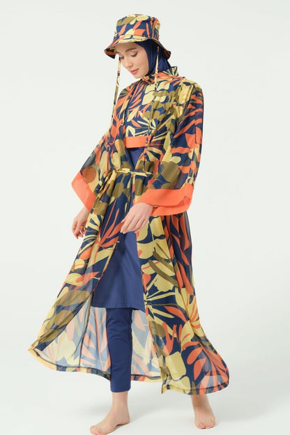 Alfasa Crop - Look Full Coverage Hijab Swimsuit 25315 - 26 - Navy Blue - ihvan
