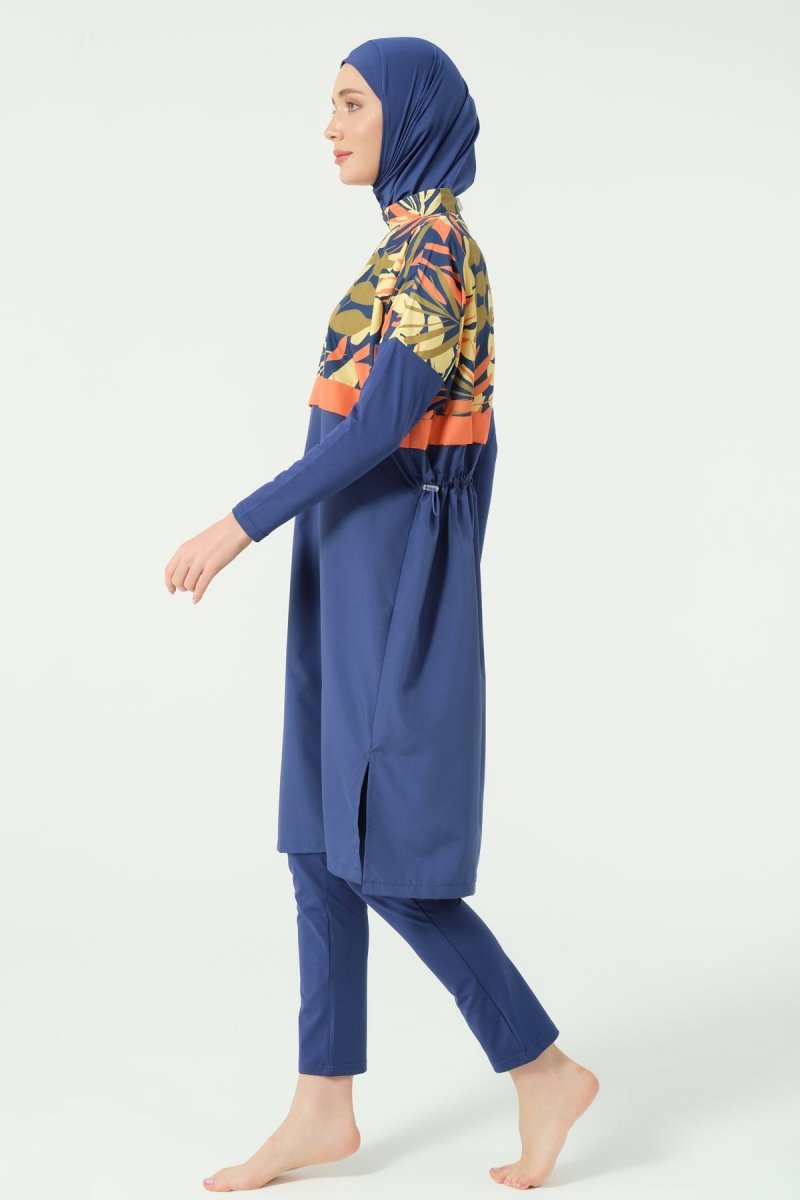 Alfasa Crop - Look Full Coverage Hijab Swimsuit 25315 - 26 - Navy Blue - ihvan