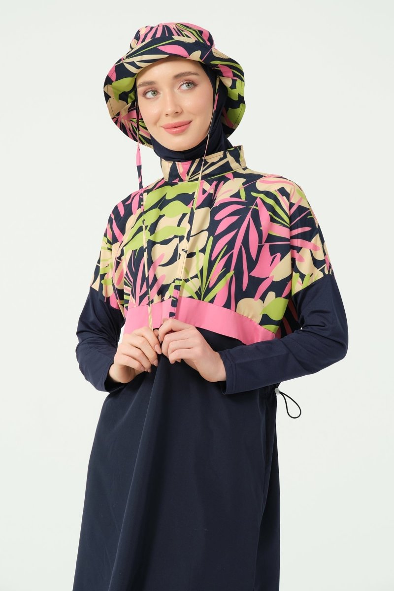 Alfasa Crop - Look Full Coverage Hijab Swimsuit 25315 - 26 - Navy Blue - ihvan