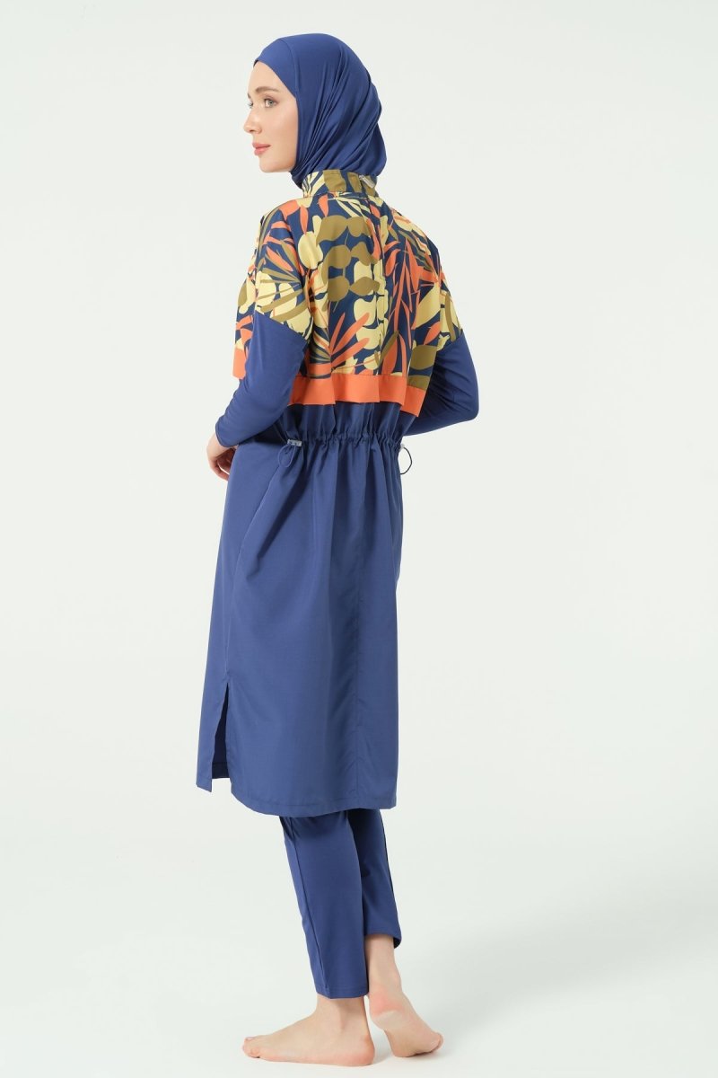 Alfasa Crop - Look Full Coverage Hijab Swimsuit 25315 - 26 - Navy Blue - ihvan