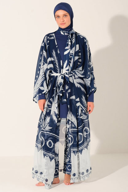 Alfasa Elanda Belted Chiffon Pareo 7182 - 26 Indigo - ihvan