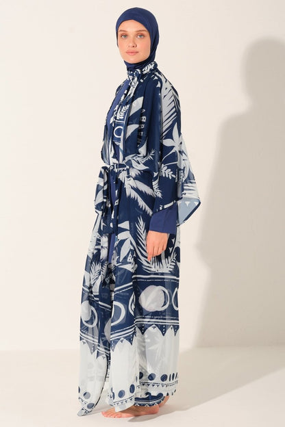Alfasa Elanda Belted Chiffon Pareo 7182 - 26 Indigo - ihvan