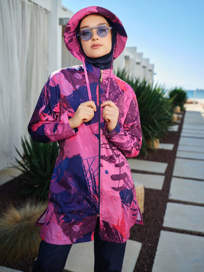 Alfasa Elina Hooded Modest Swimsuit 26216 - 26 - Navy Blue - ihvan