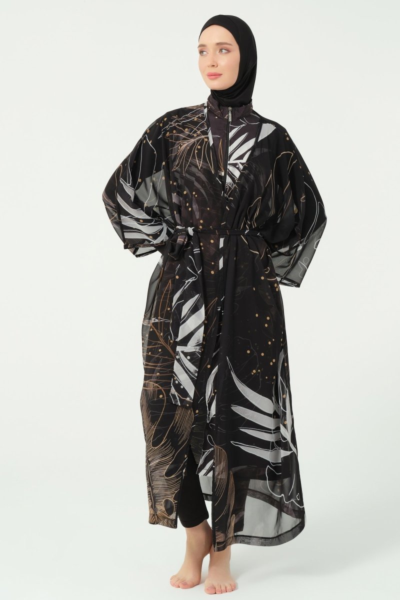 Alfasa Goldea Belted Chiffon Pareo Black 7140 - 26 - ihvan