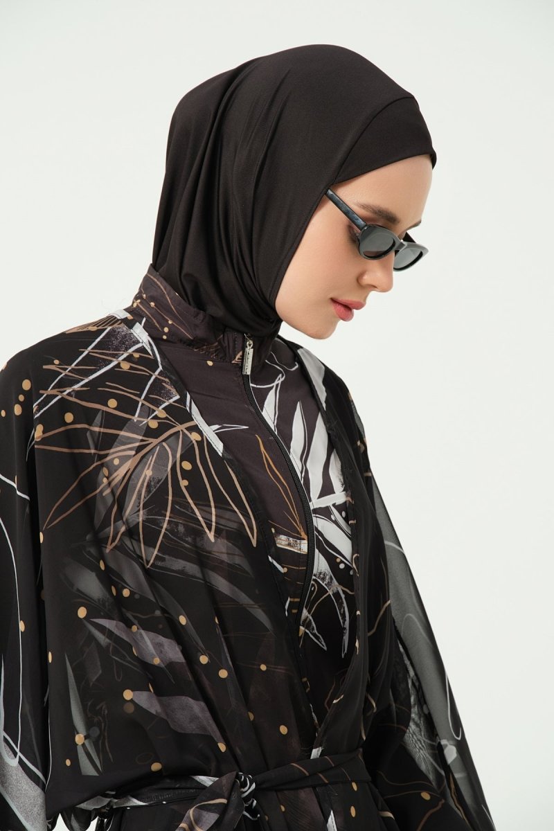 Alfasa Goldea Belted Chiffon Pareo Black 7140 - 26 - ihvan