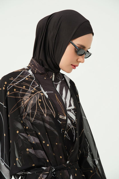 Alfasa Goldea Belted Chiffon Pareo Black 7140 - 26 - ihvan